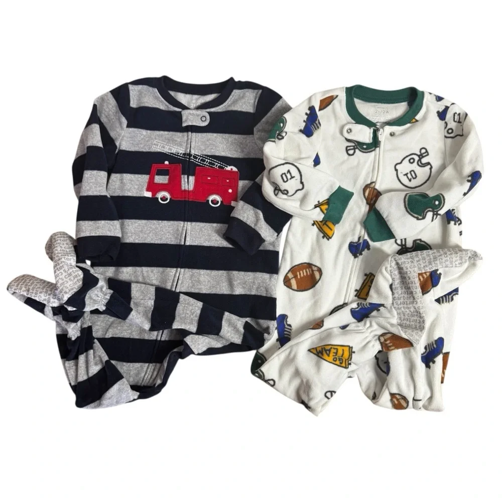 Carters Pajamas Toddler Footed Fleece Sleepers 2 Count